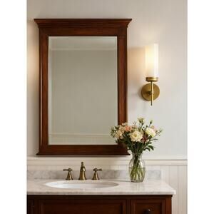 BRAND NEW ~ Hardwired Wall Sconce Milk White Tube Glass Gold Light Fixture